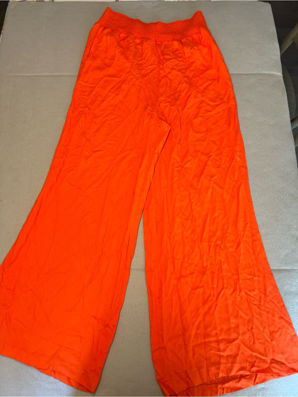alice + olivia Womens Orange Solid  Pull On Wide Leg Pants Size Large  $295